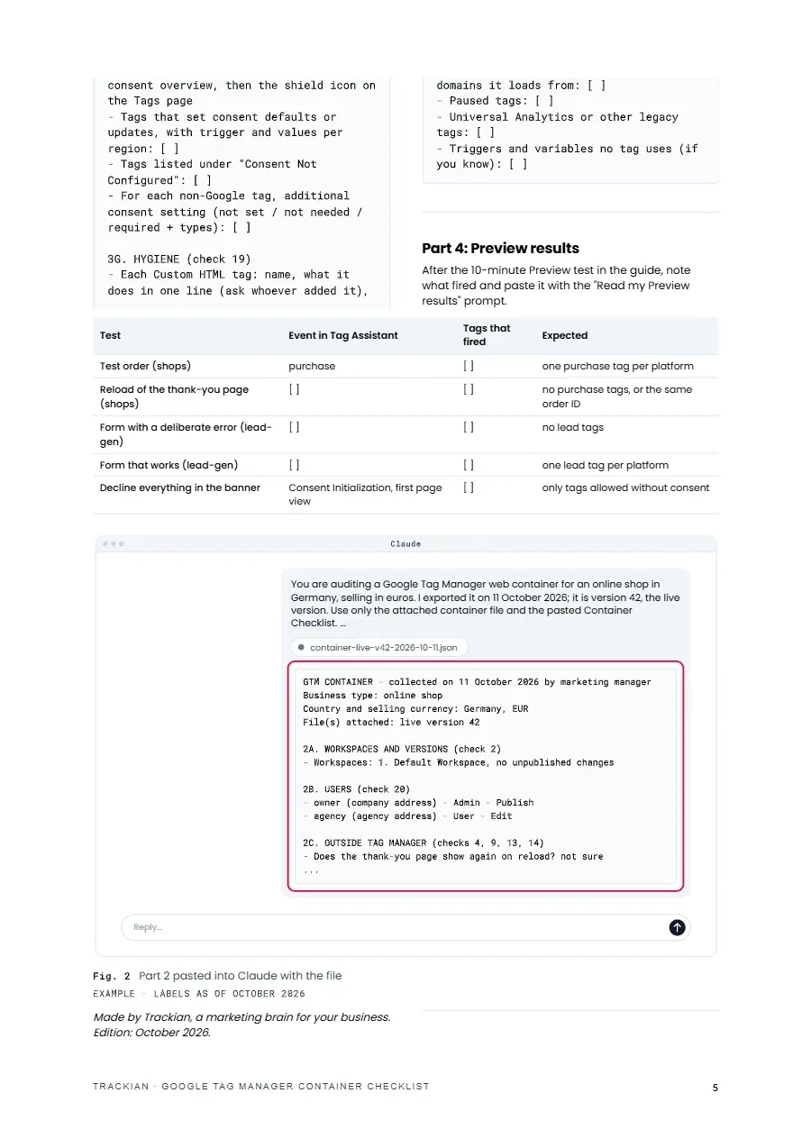 Page 5 of Google Tag Manager Container Checklist