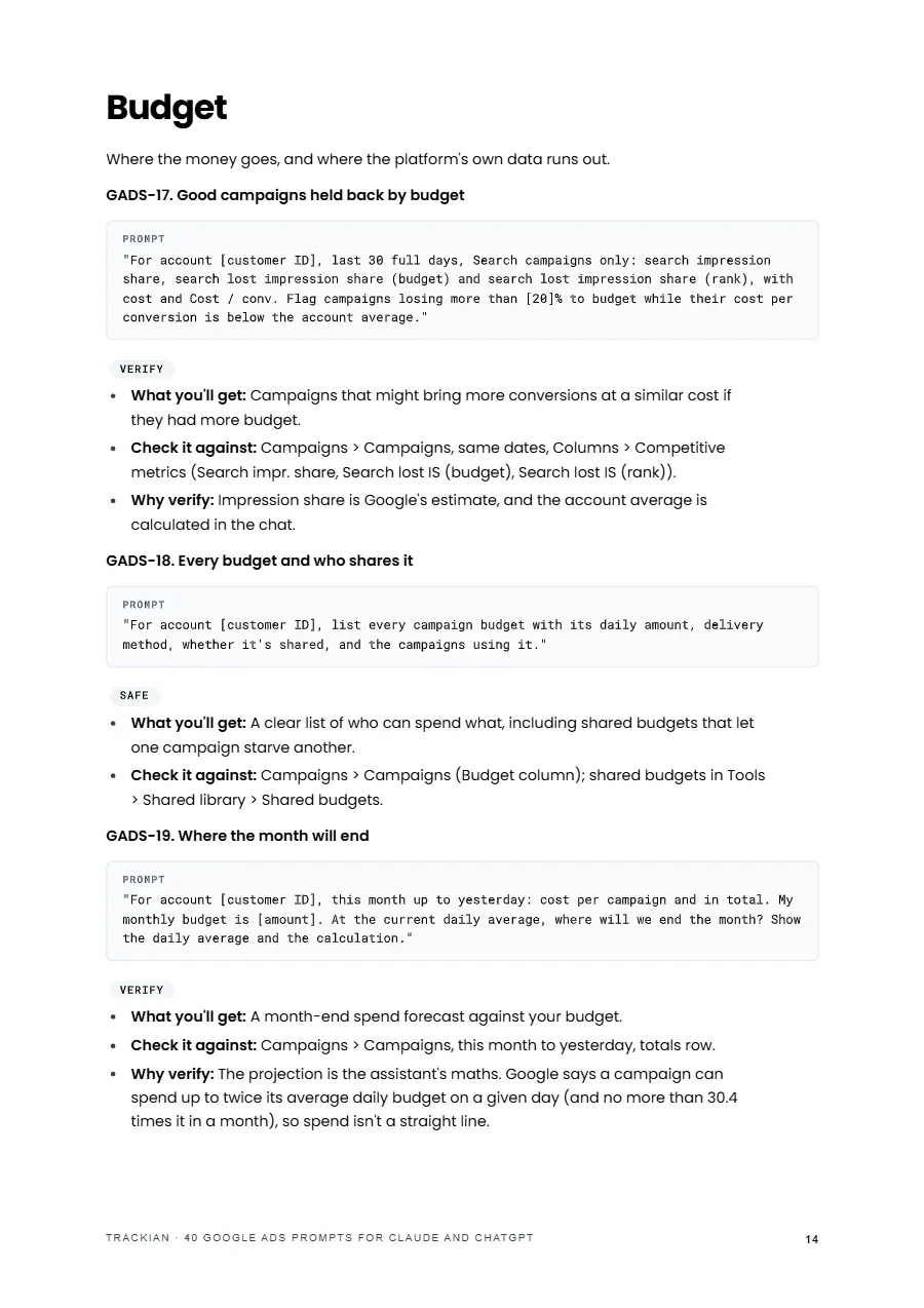 Page 15 of Google Ads prompt pack