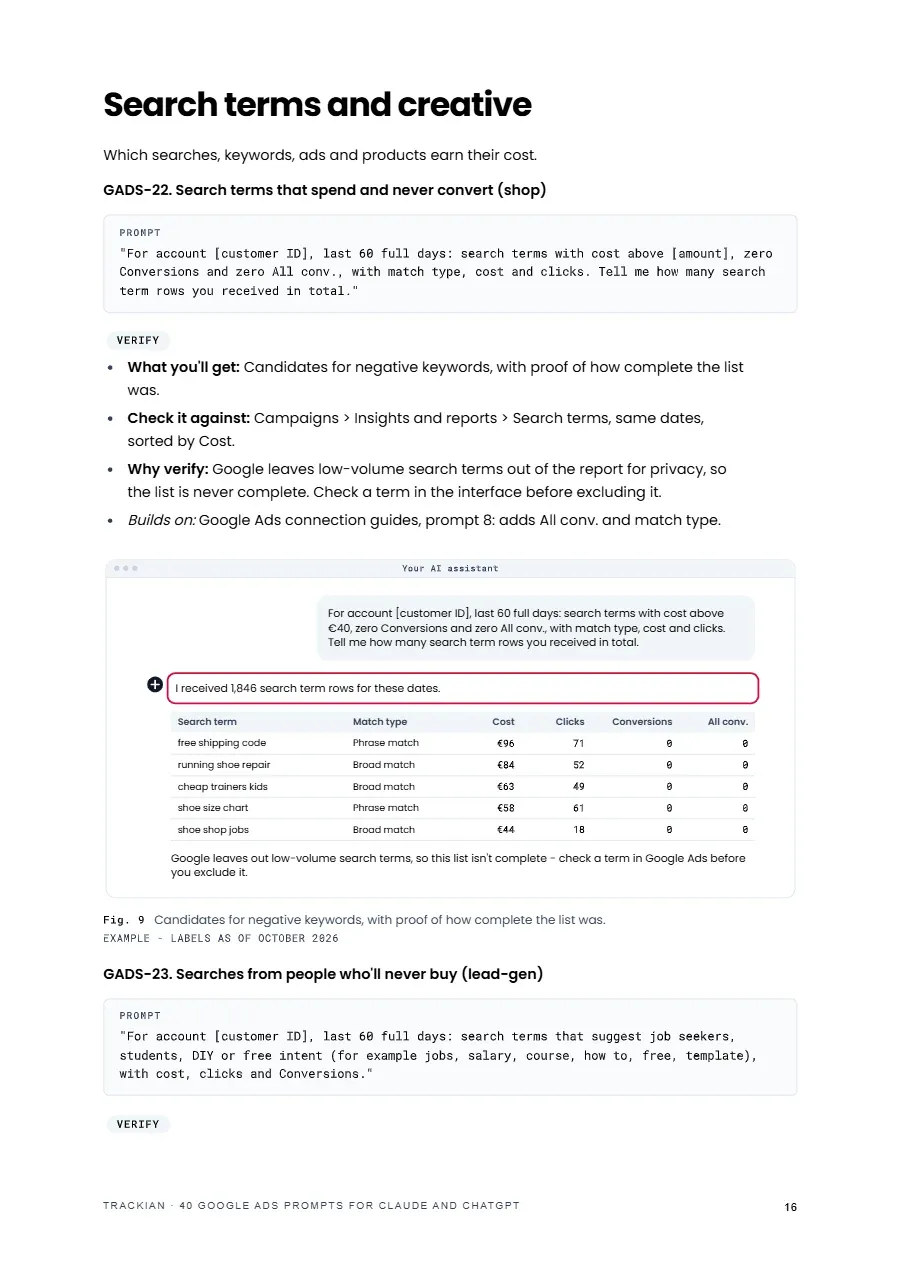 Page 17 of Google Ads prompt pack