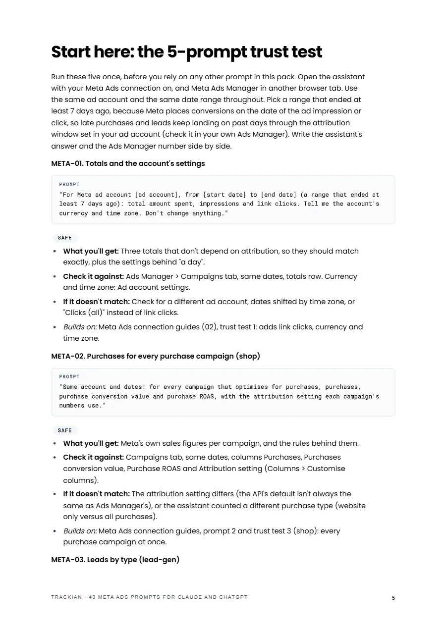 Page 6 of Meta Ads prompt pack