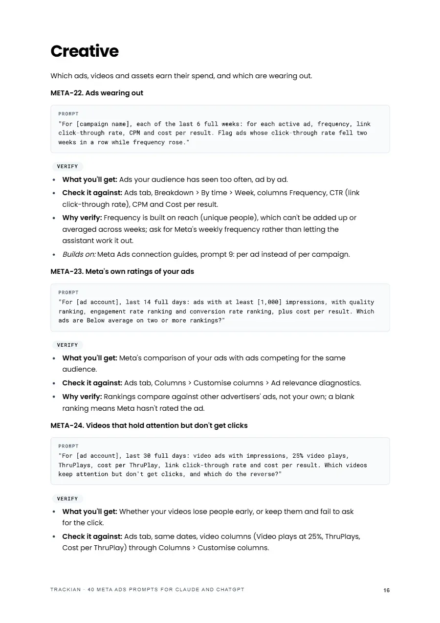 Page 17 of Meta Ads prompt pack