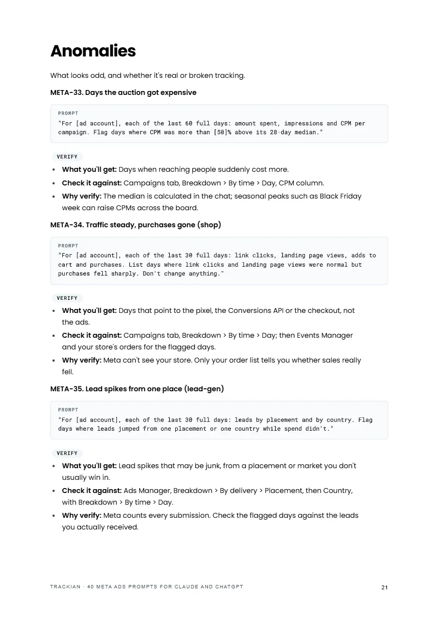 Page 22 of Meta Ads prompt pack