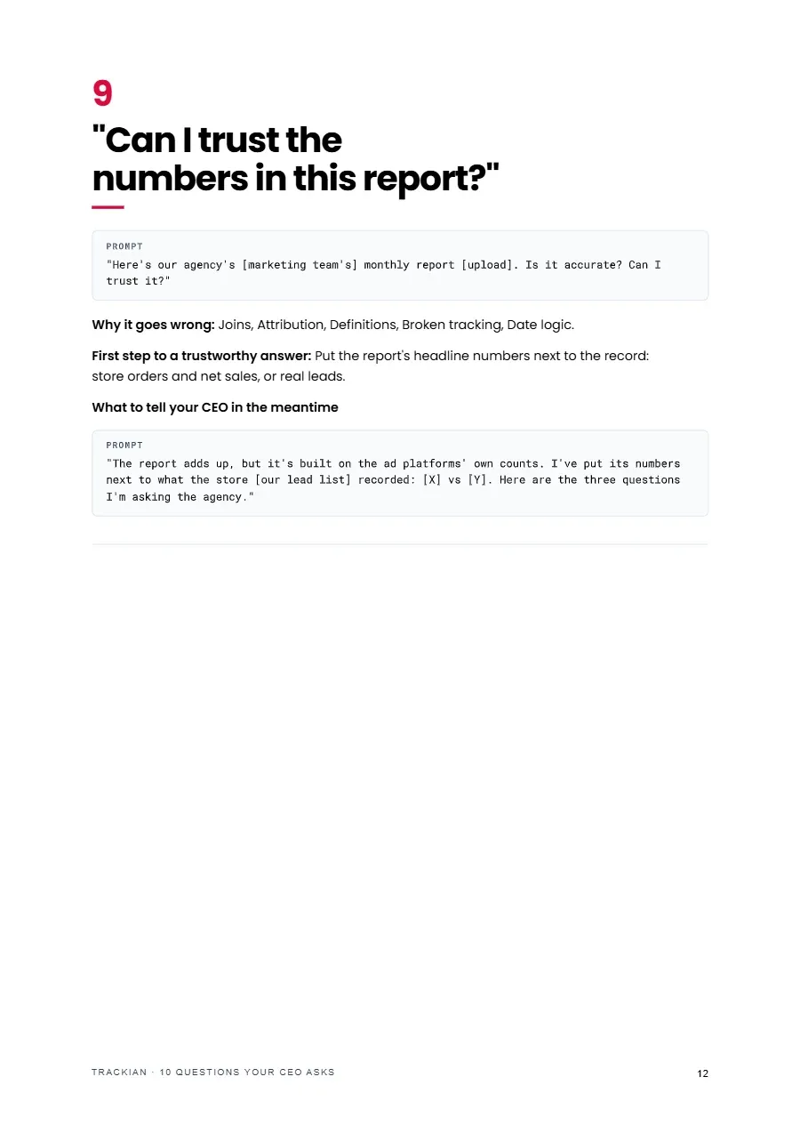Page 13 of 10 Questions Your CEO Asks - the top 10