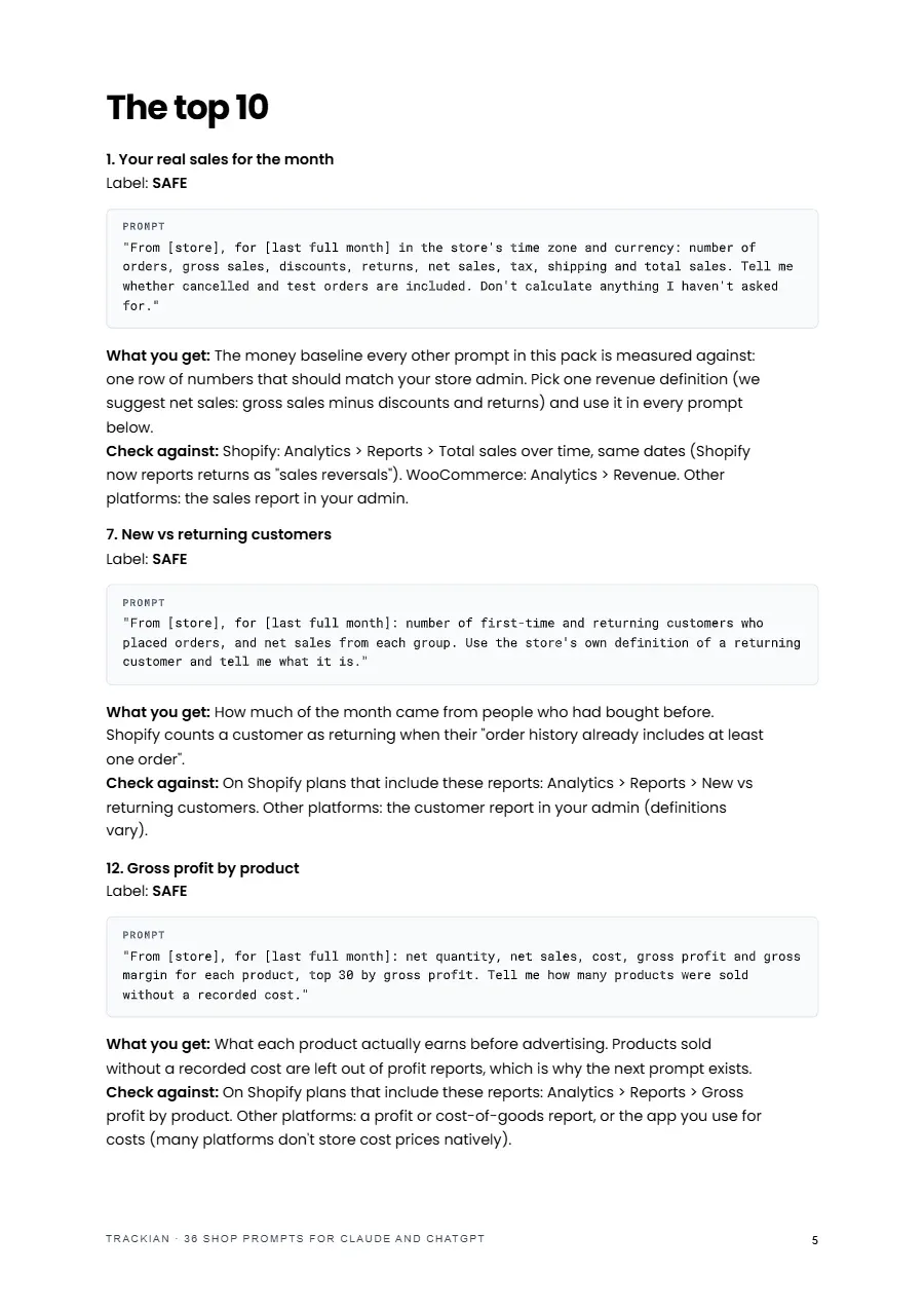 Page 6 of 36 Shop Prompts - the top 10