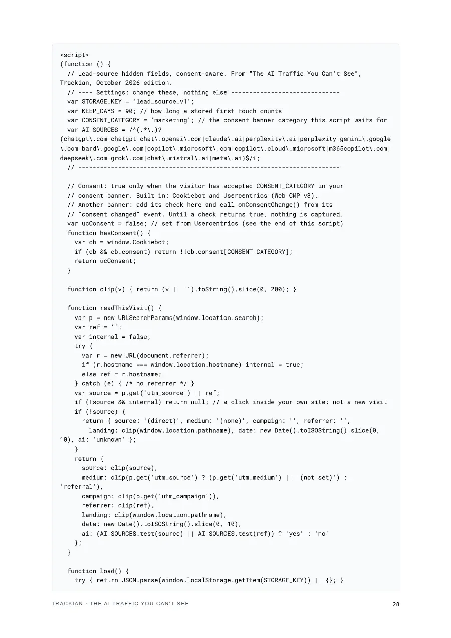 Page 29 of The AI Traffic You Can't See, lead-gen edition