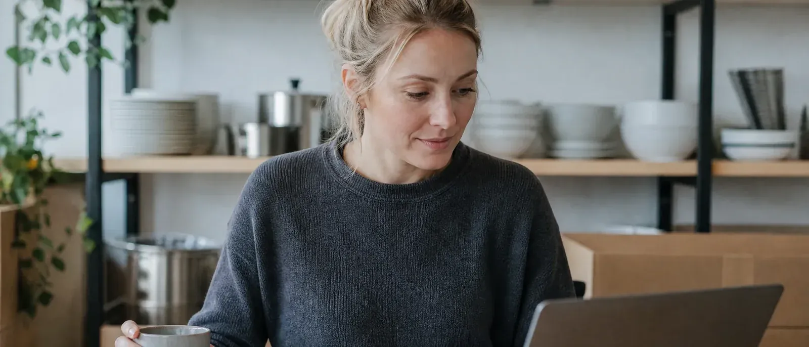 On a Monday morning, the owner of a small online kitchenware shop types last week's numbers into a sheet, one figure circled on the printout beside her.
