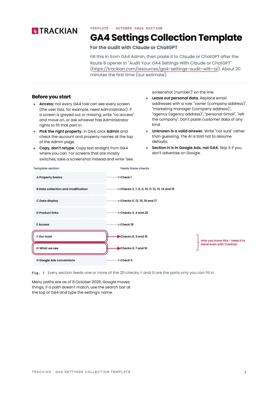 Page 1 of GA4 Settings Collection Template