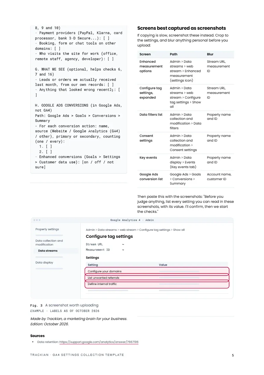 Page 5 of GA4 Settings Collection Template