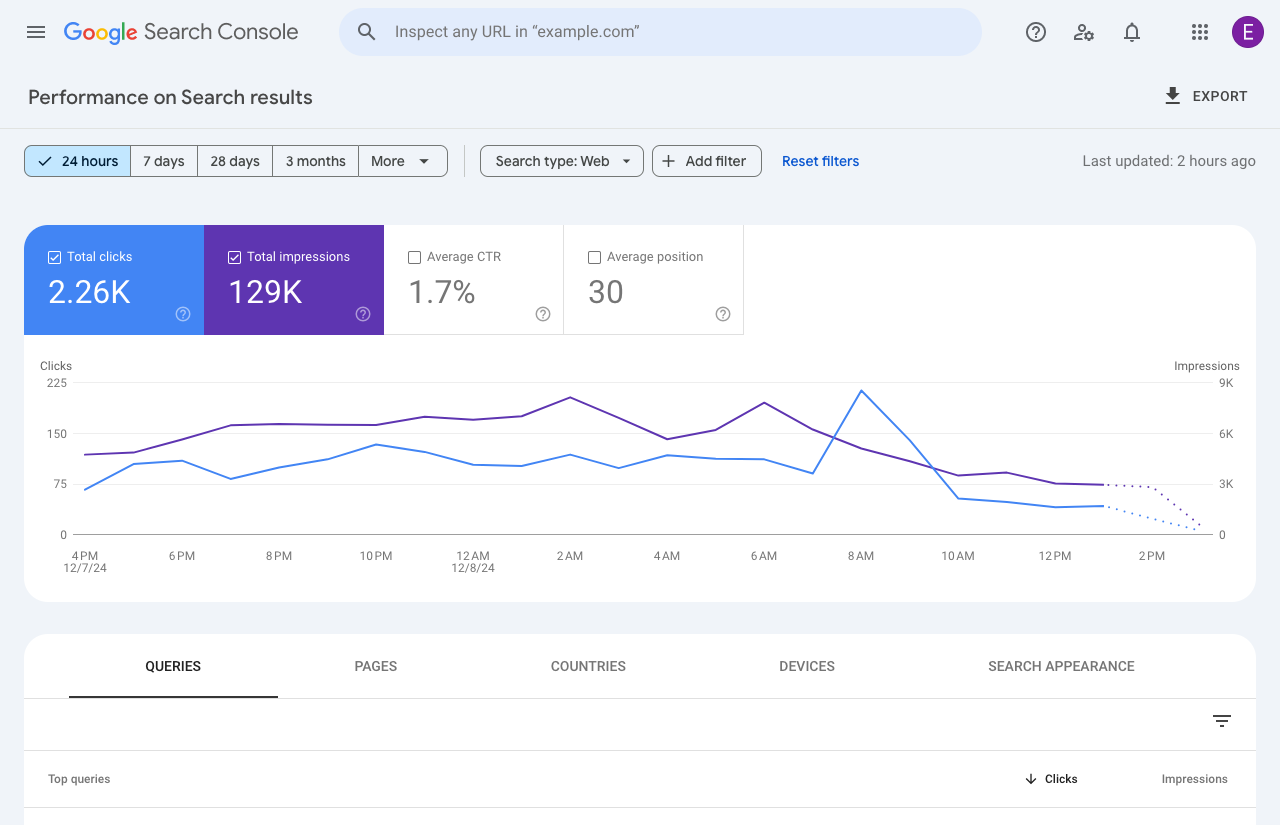 Google Search Console screenshot 1