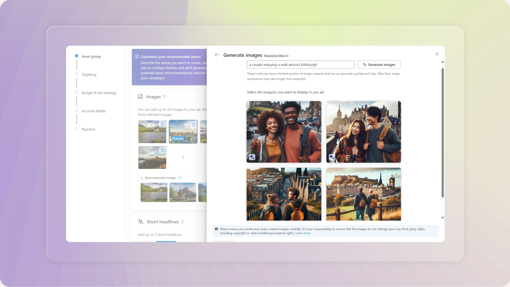 Generate images in the campaign builder