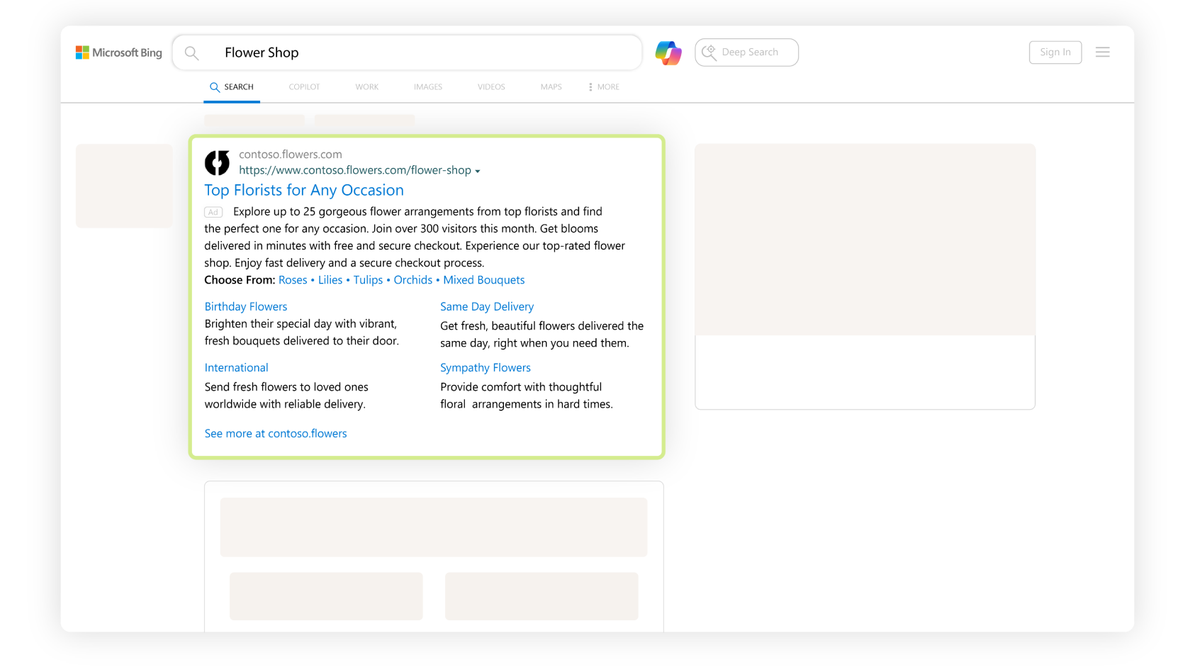 Search ad on Bing
