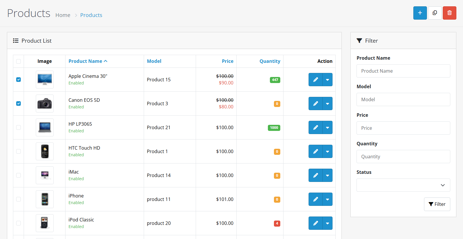 Opencart screenshot 2