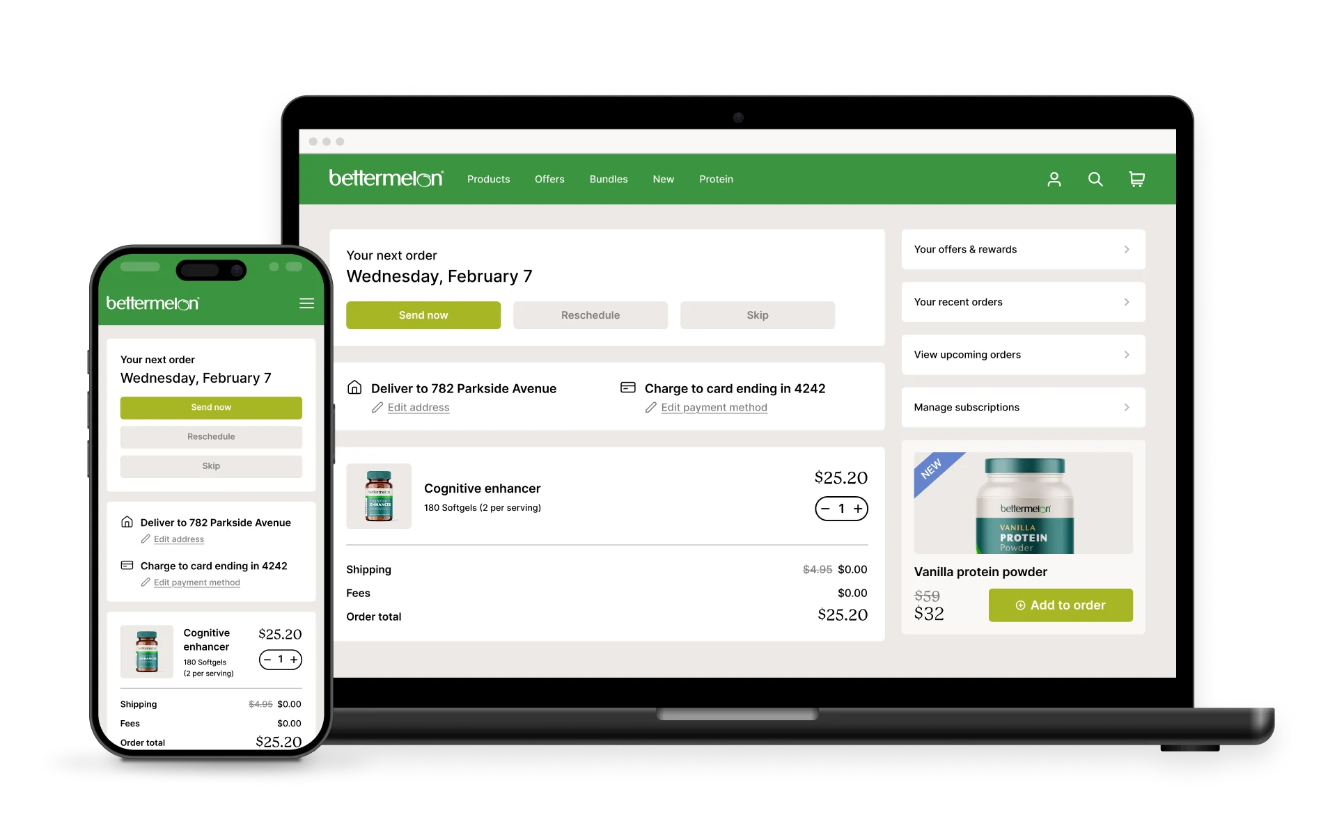 Customer portal on desktop and mobile