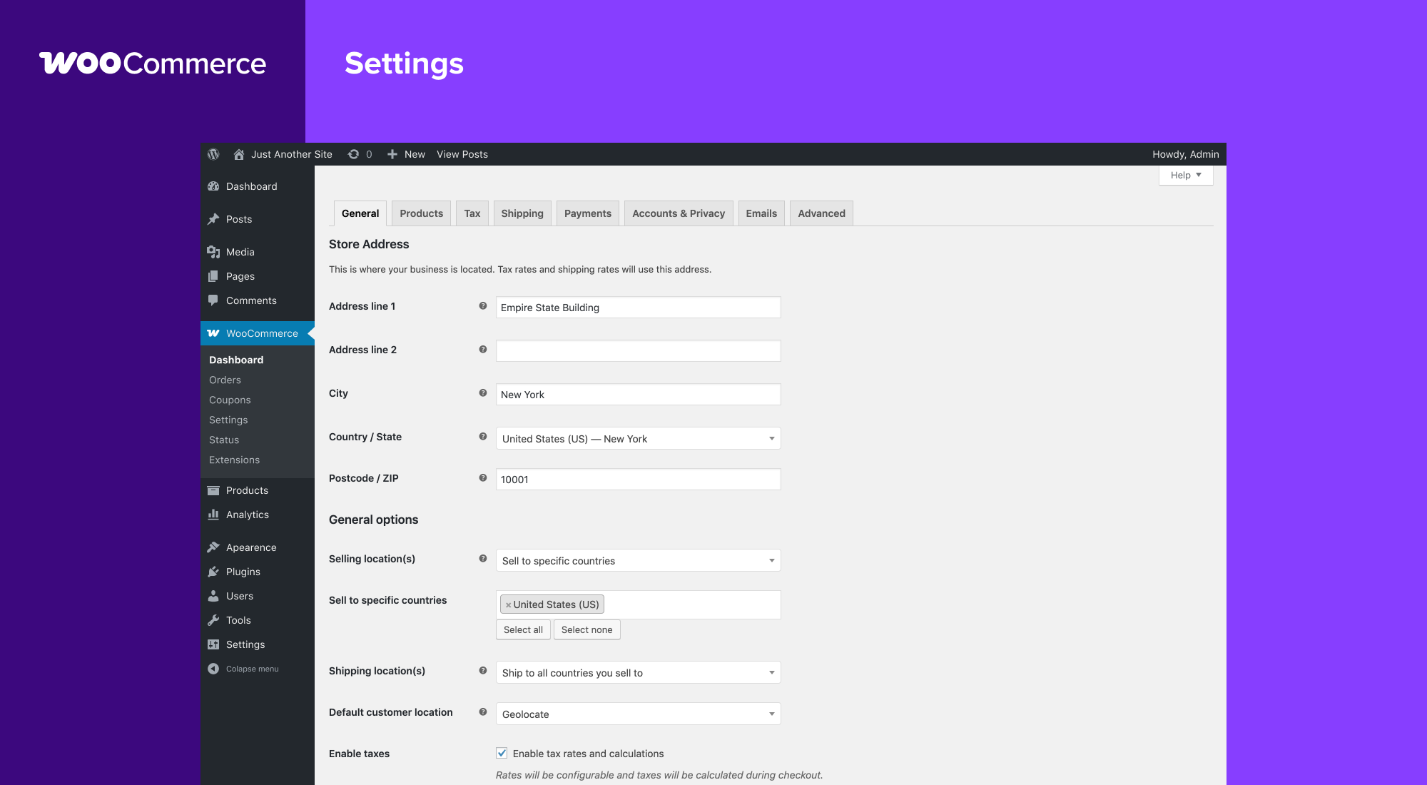 WooCommerce screenshot 1