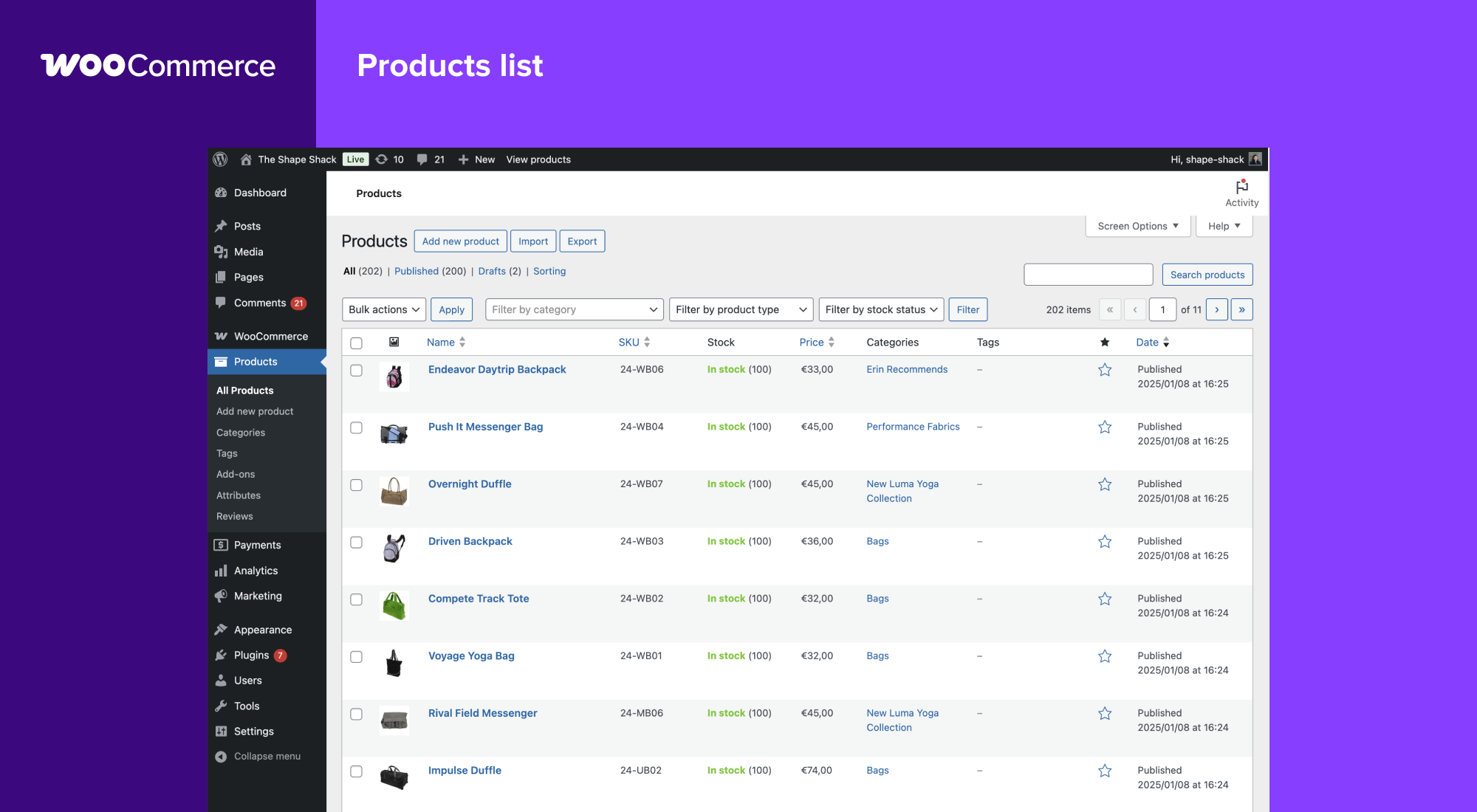 WooCommerce screenshot 2